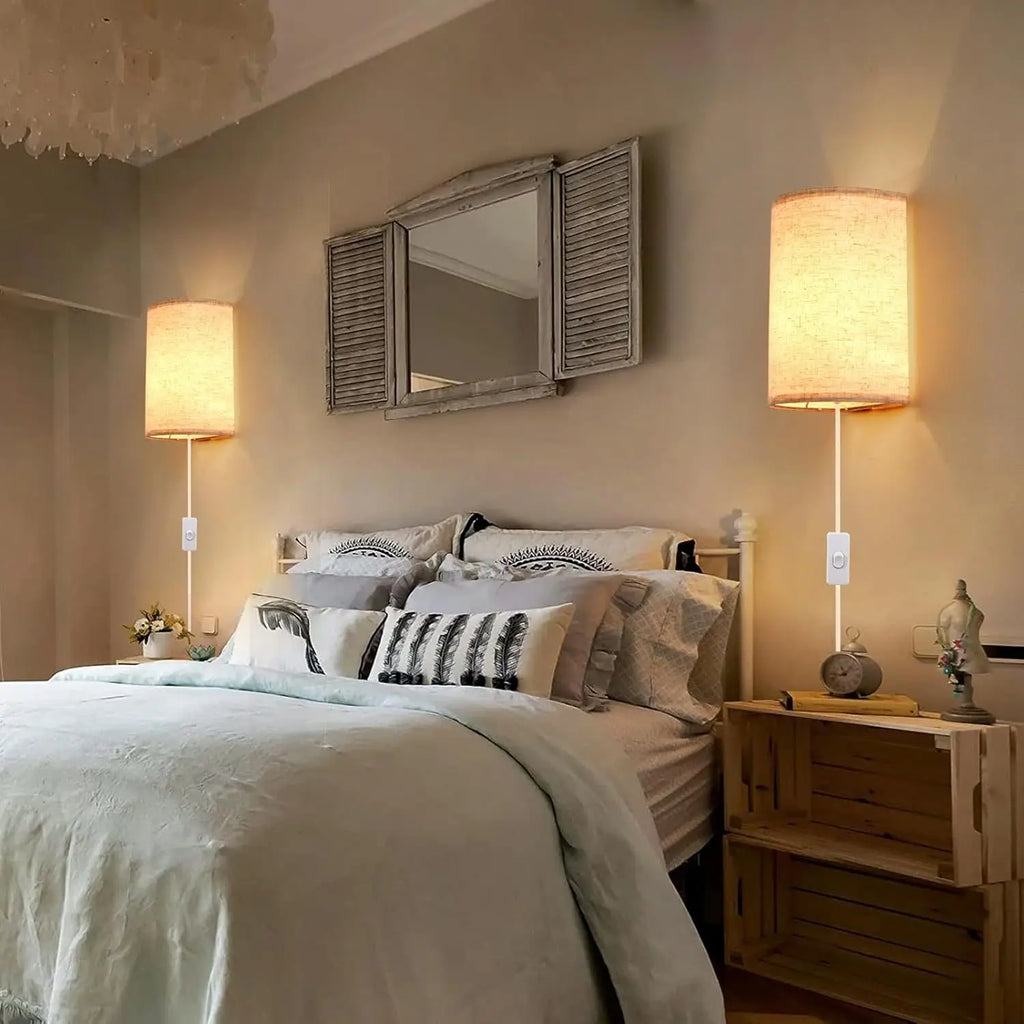 Stylish Plug-In Wall Lamp Set with Adjustable Color Temperature