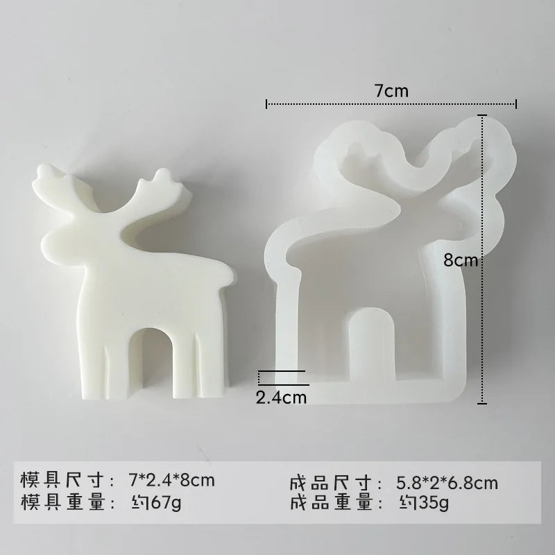 DIY Christmas Elk Candle Silicone Mold for Creative Crafts