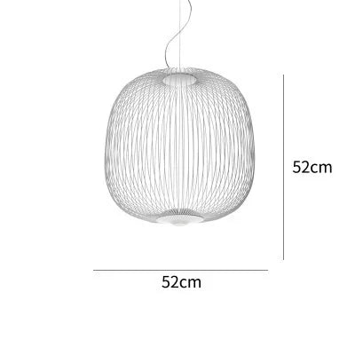 Nordic Mesh Spokes LED Pendant Light - Modern Bird Cage Design