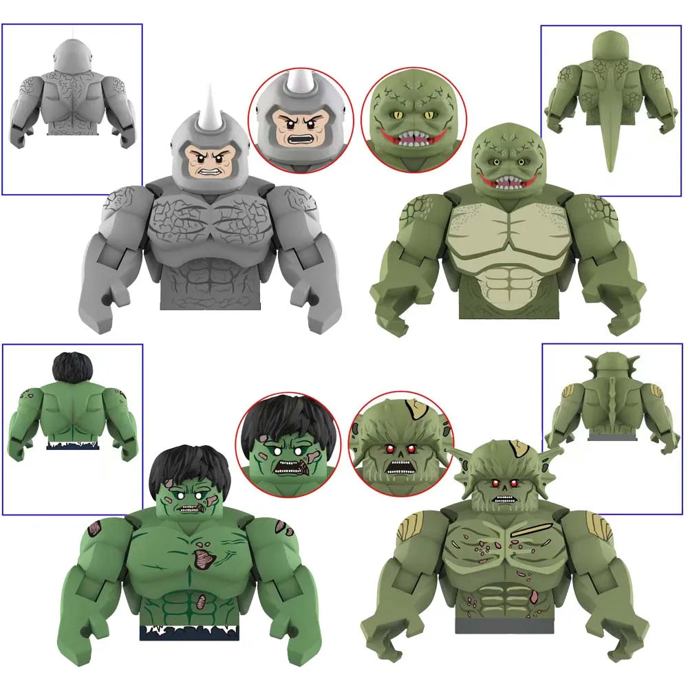 Movable Lizard Rhino Action Figures - Assemble Your Puzzle Toy
