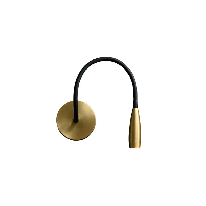 Adjustable Copper LED Wall Lamp - Modern Gold and Black Design