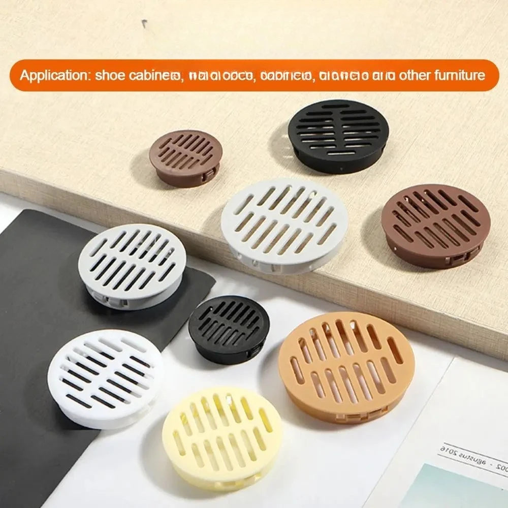 4Pcs Round Plastic Louver Vent Cover for Cabinet & Furniture