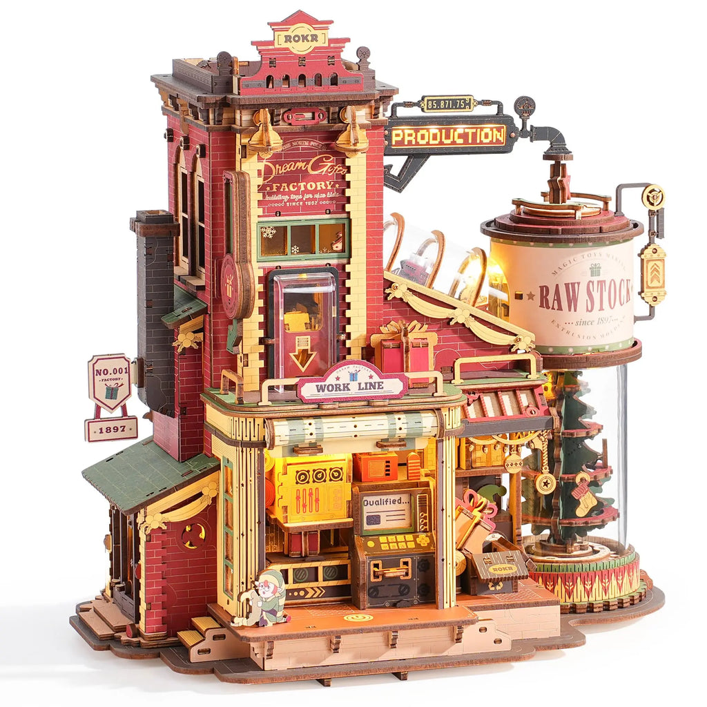 Robotime Rokr 3D Wooden Puzzle: Musical Gift Factory & Decor