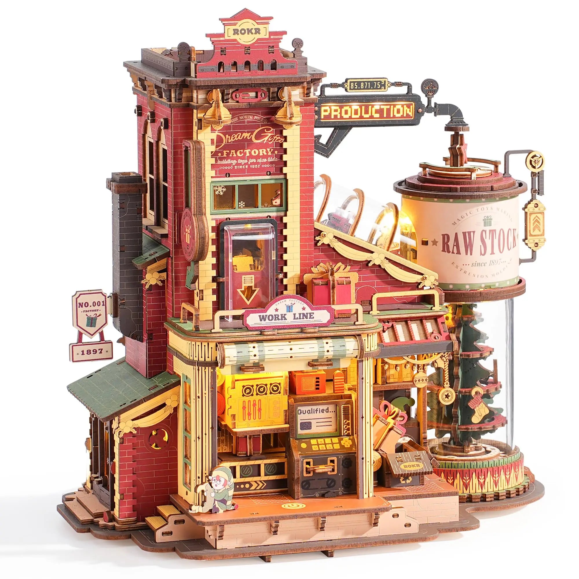 Robotime Rokr 3D Wooden Puzzle: Musical Gift Factory & Decor