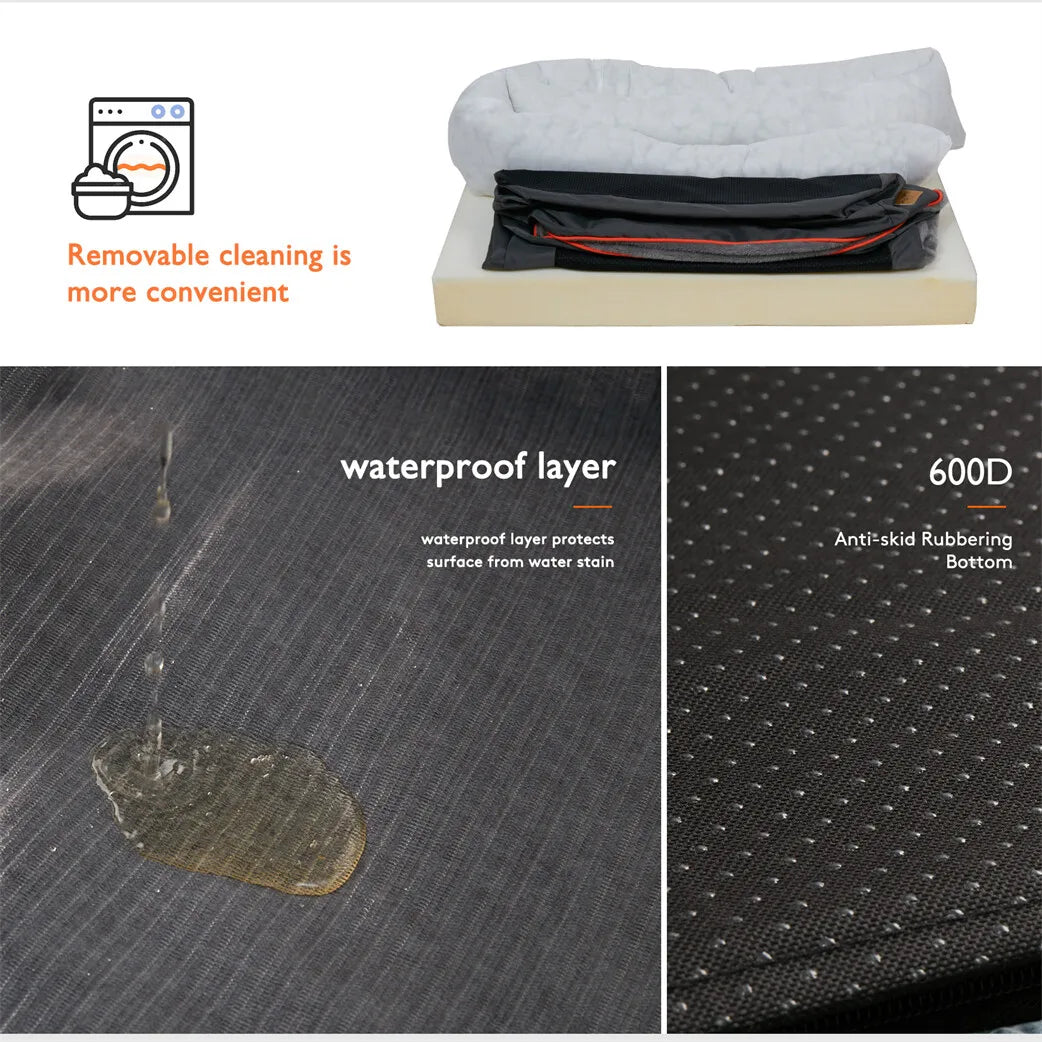 Jumbo Orthopedic Dog Bed - Waterproof Memory Foam Pet Sofa with Bolster