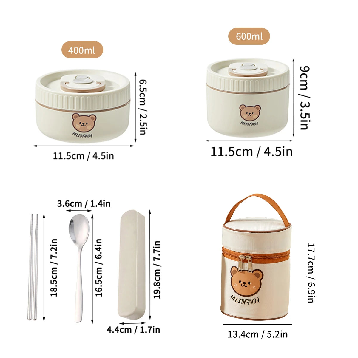 Cute Portable Thermal Stainless Steel Lunch Box for Kids