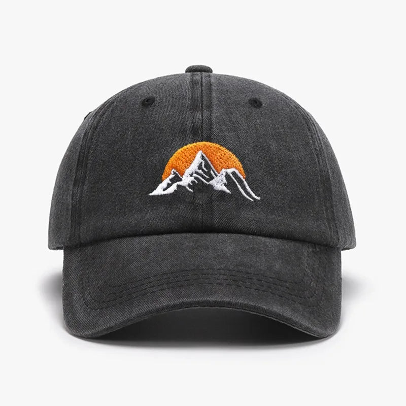 Unisex Embroidered Sunset Baseball Cap - Adjustable Soft Trucker Hat