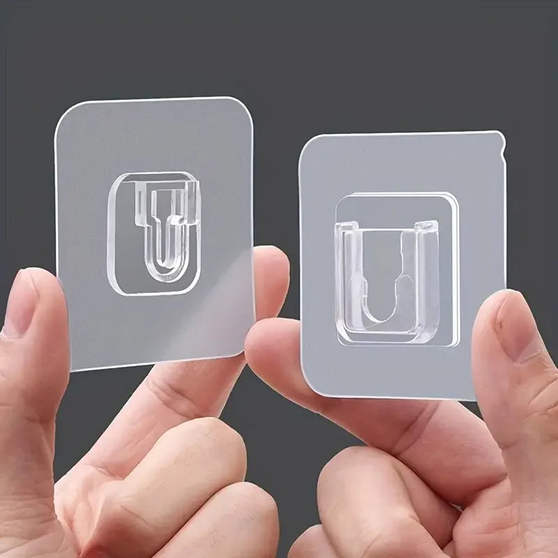 10 Pairs Waterproof Adhesive Hooks – Damage-Free Wall Storage Solution