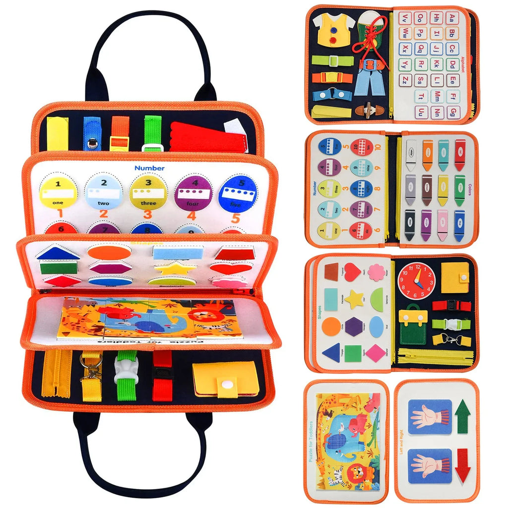 Montessori Busy Board - Educational Sensory Toy for Kids Aged 3-6