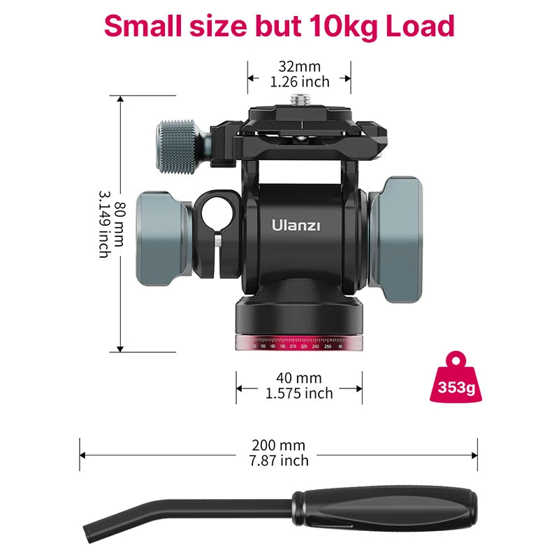 Ulanzi U-190 Panoramic Tripod Head for SLR & DSLR Cameras