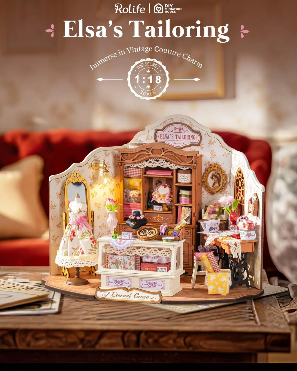 Robotime Elsa's Victorian Tailoring DIY Miniature House Kit