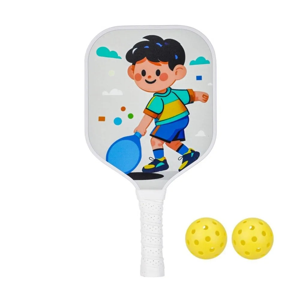Kids Pickleball Set - Fun Cartoon Paddle with Ergonomic Grip