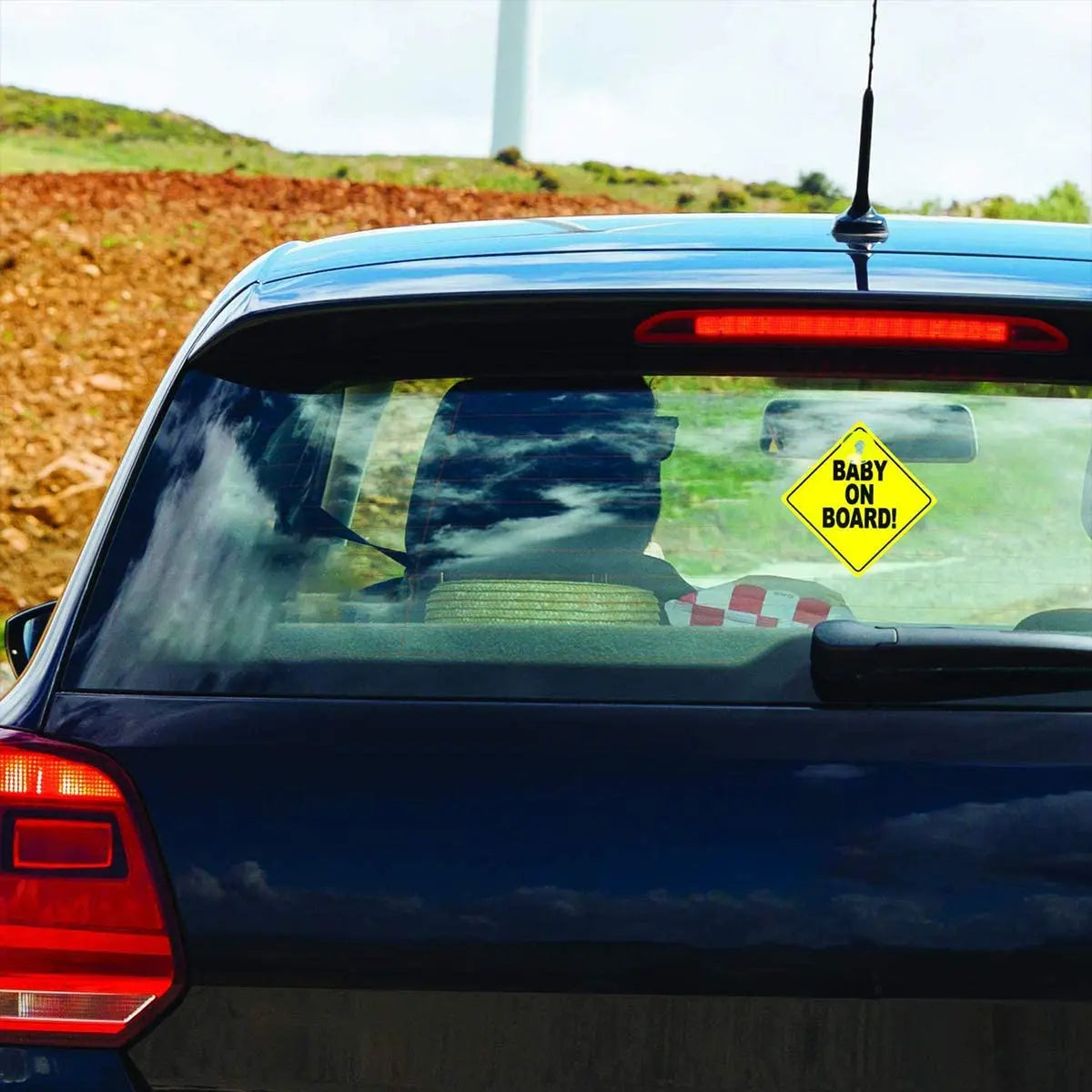 Bright Baby on Board Car Sticker with Strong Suction Cups