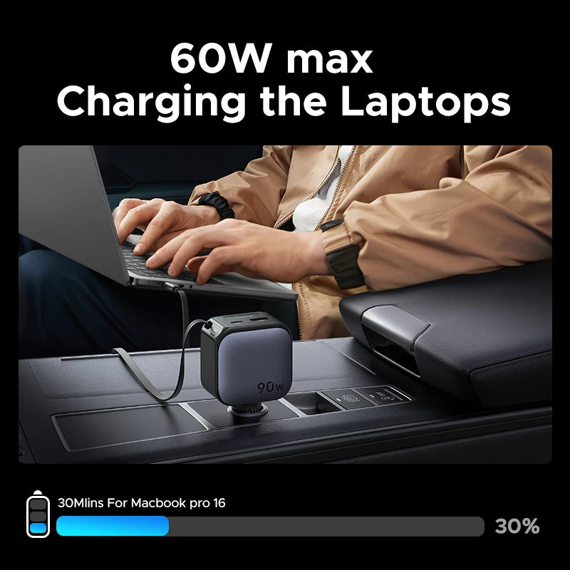 UGREEN 145W Fast Car Charger - 3 USB-C & 1 USB-A Ports