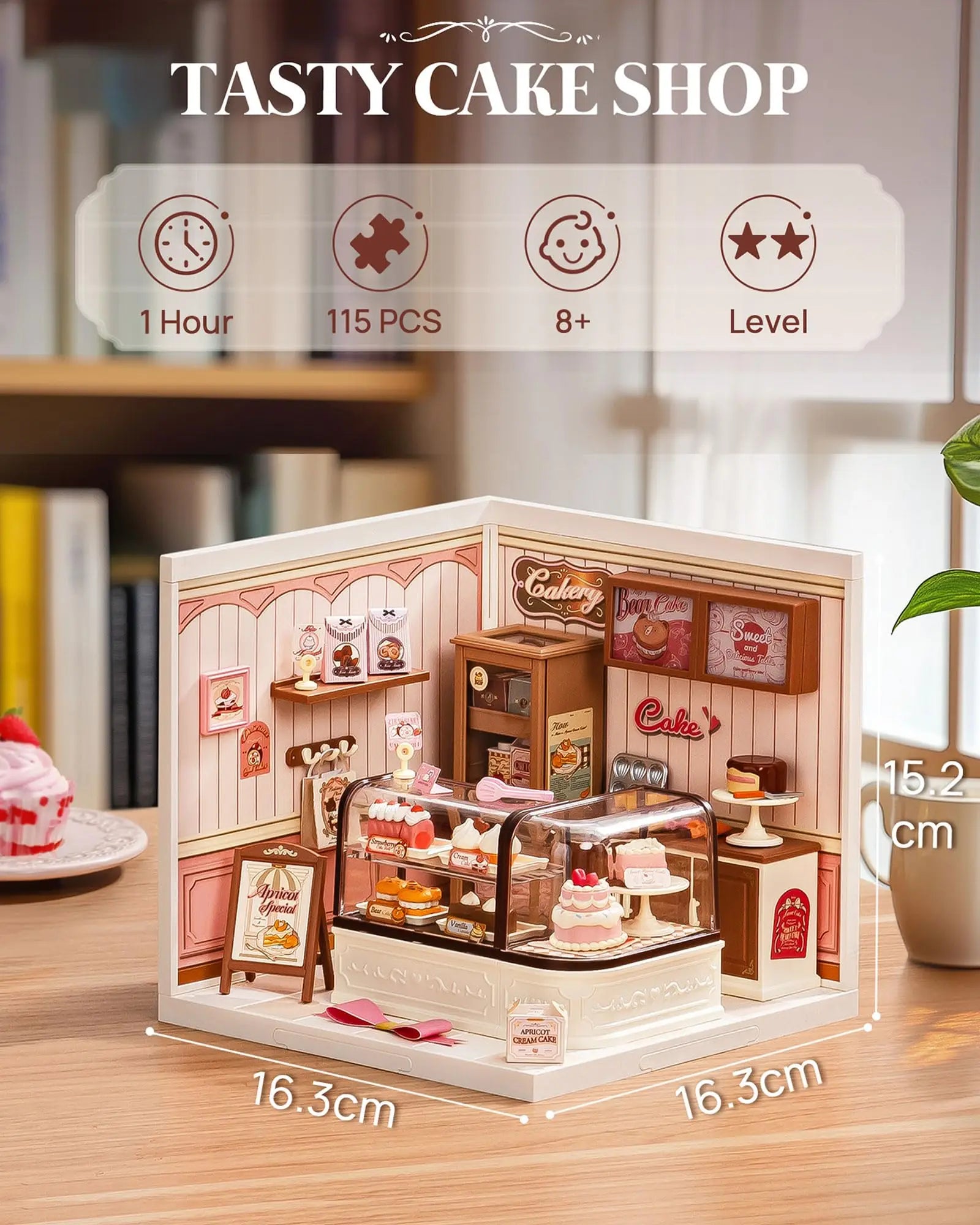 Robotime Rolife Tasty Cake Shop Dollhouse Building Blocks for Creative Fun