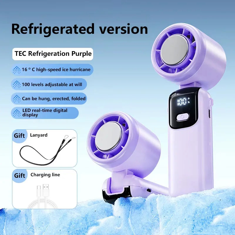 Compact Portable Cooling Handheld Fan - Turbo Neck Fan with USB
