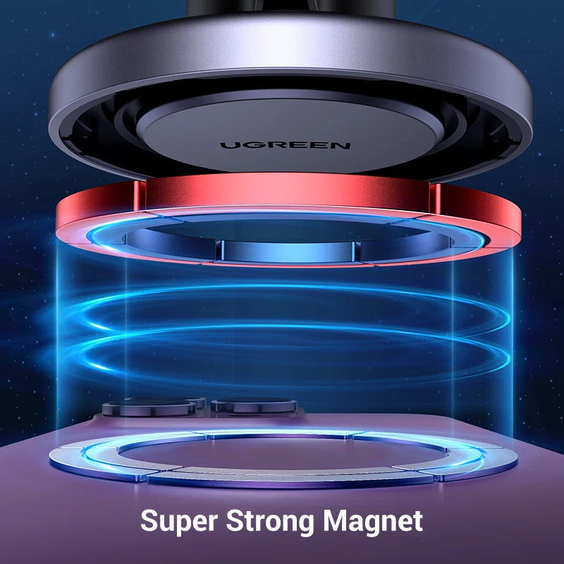 UGREEN Magnetic Car Phone Holder – Safe Mount for iPhone & Samsung