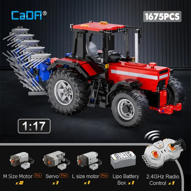 Cada 1675pcs Remote Control Agricultural Vehicle Building Block