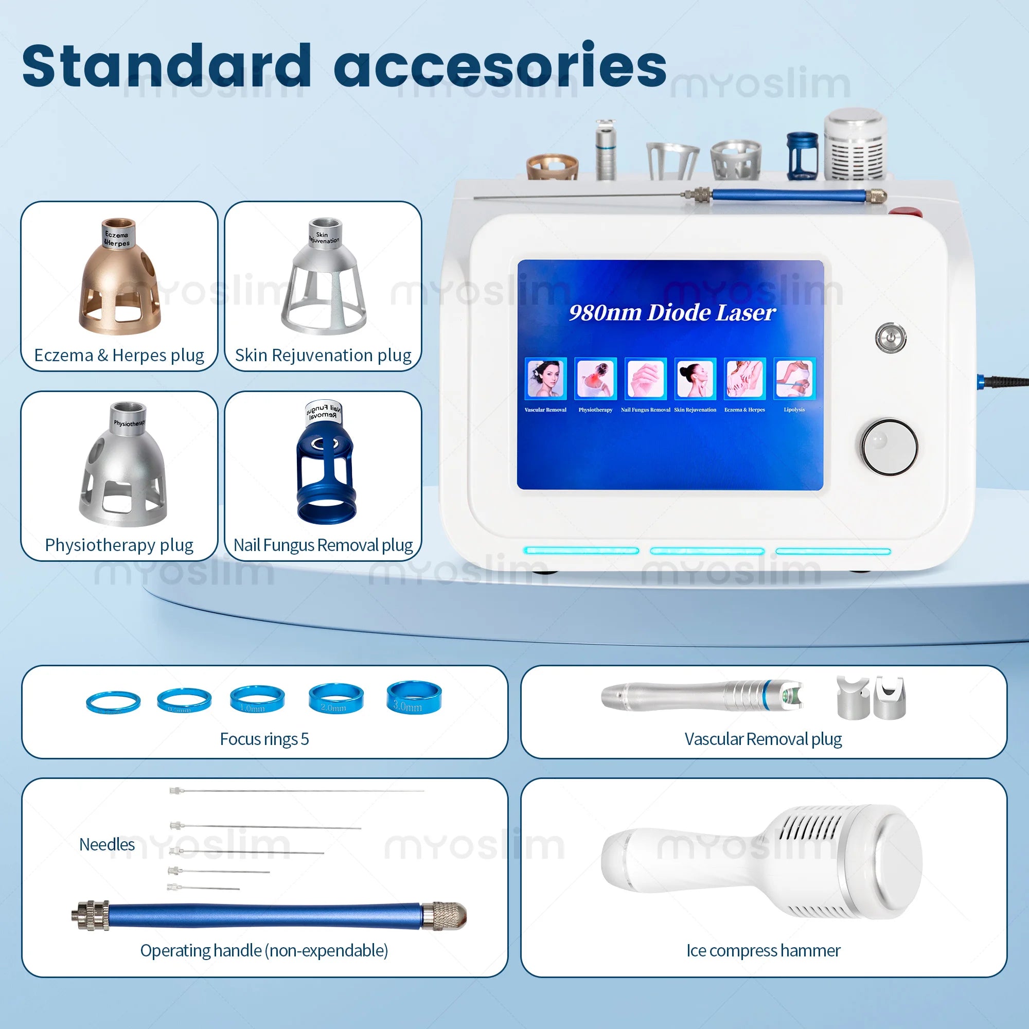 6-in-1 980nm Diode Laser Machine for Skin Care & Body Treatment