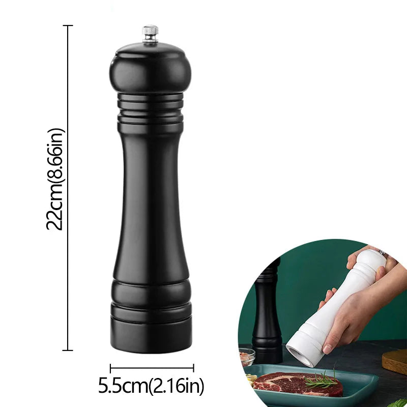 8-Inch Wooden Salt and Pepper Grinder – Adjustable Ceramic Mill