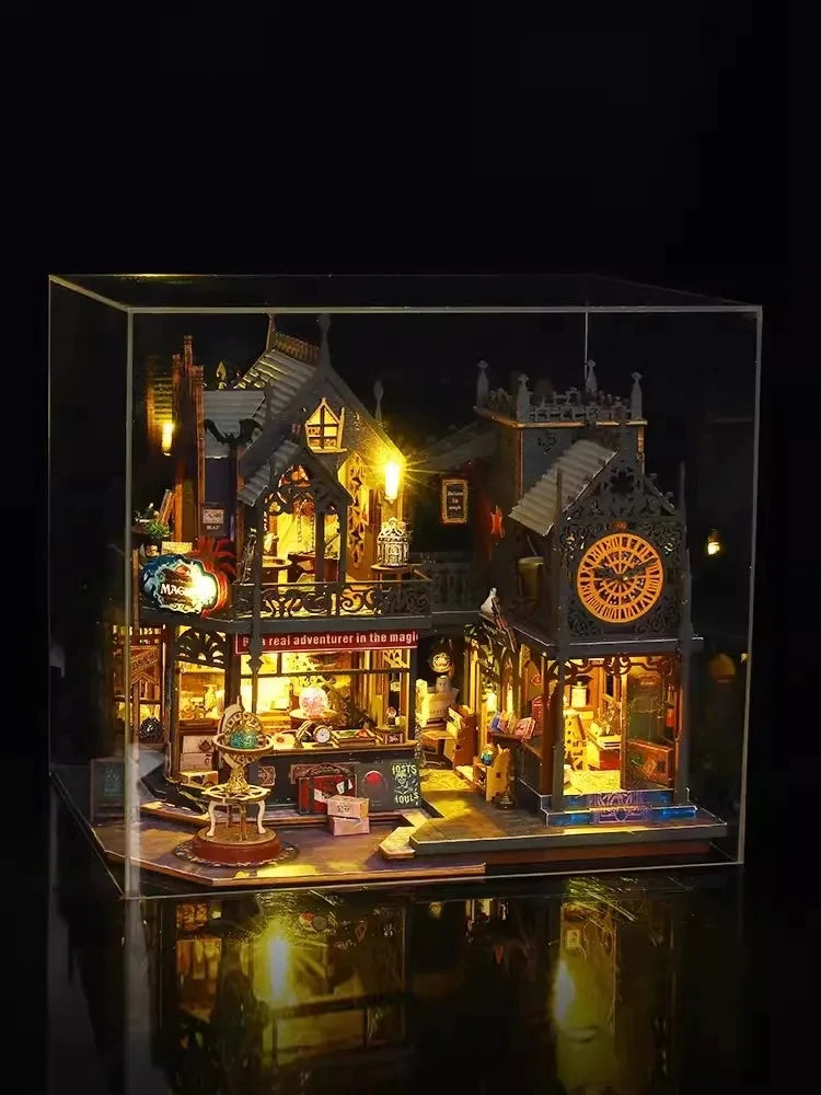 DIY Wooden Dollhouse Kit with Mini Furniture - Creative Build for Kids