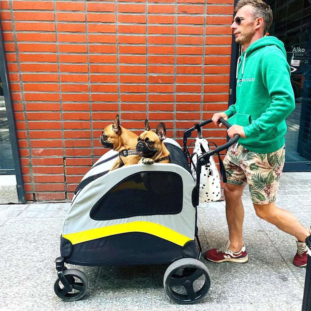 Premium 4-Wheel Pet Stroller - Foldable Dog Jogger Wagon