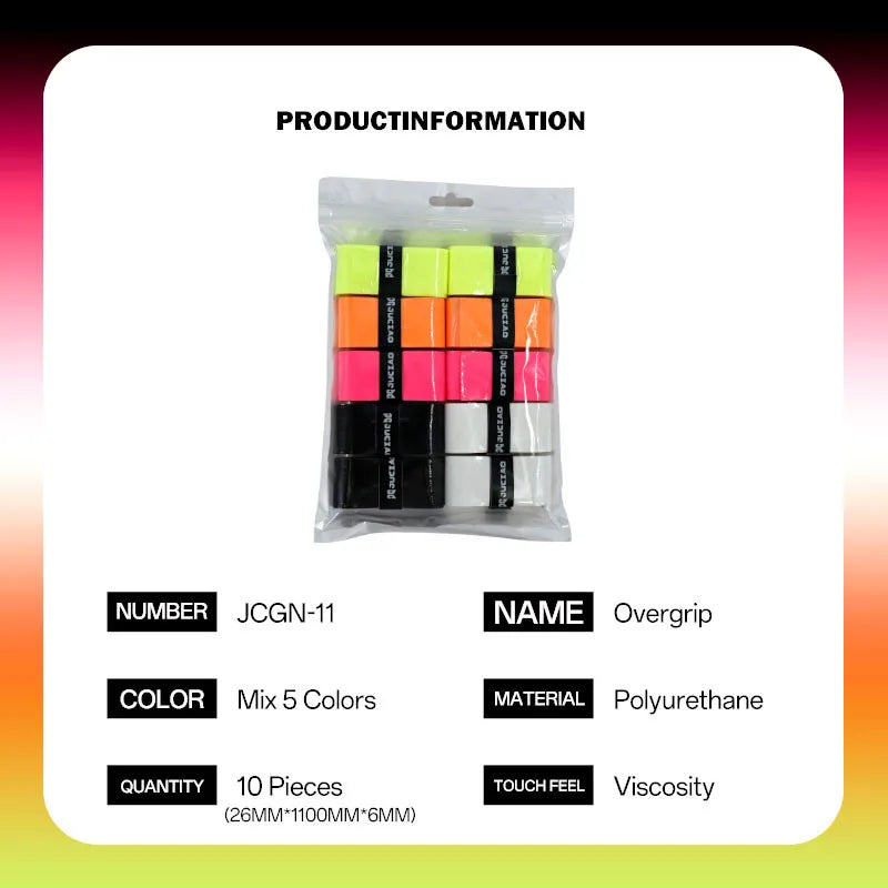 JUCiAO Pickleball Paddle Overgrips – 10 Pack Moisture-Wicking Tape