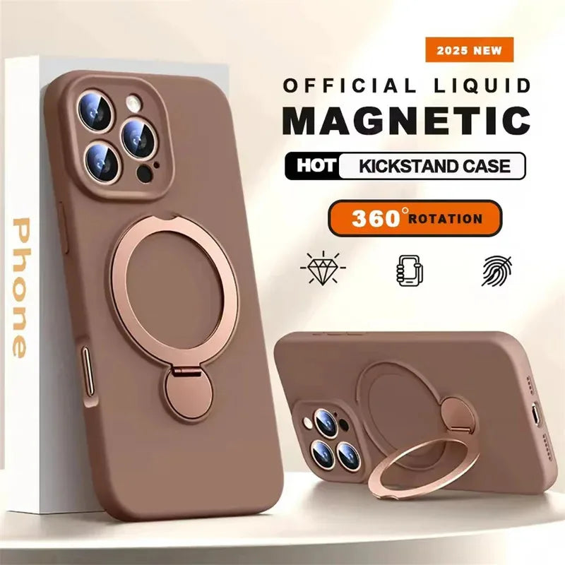Magnetic Liquid Silicone Phone Case for iPhone 14/15/16/17 Pro Max