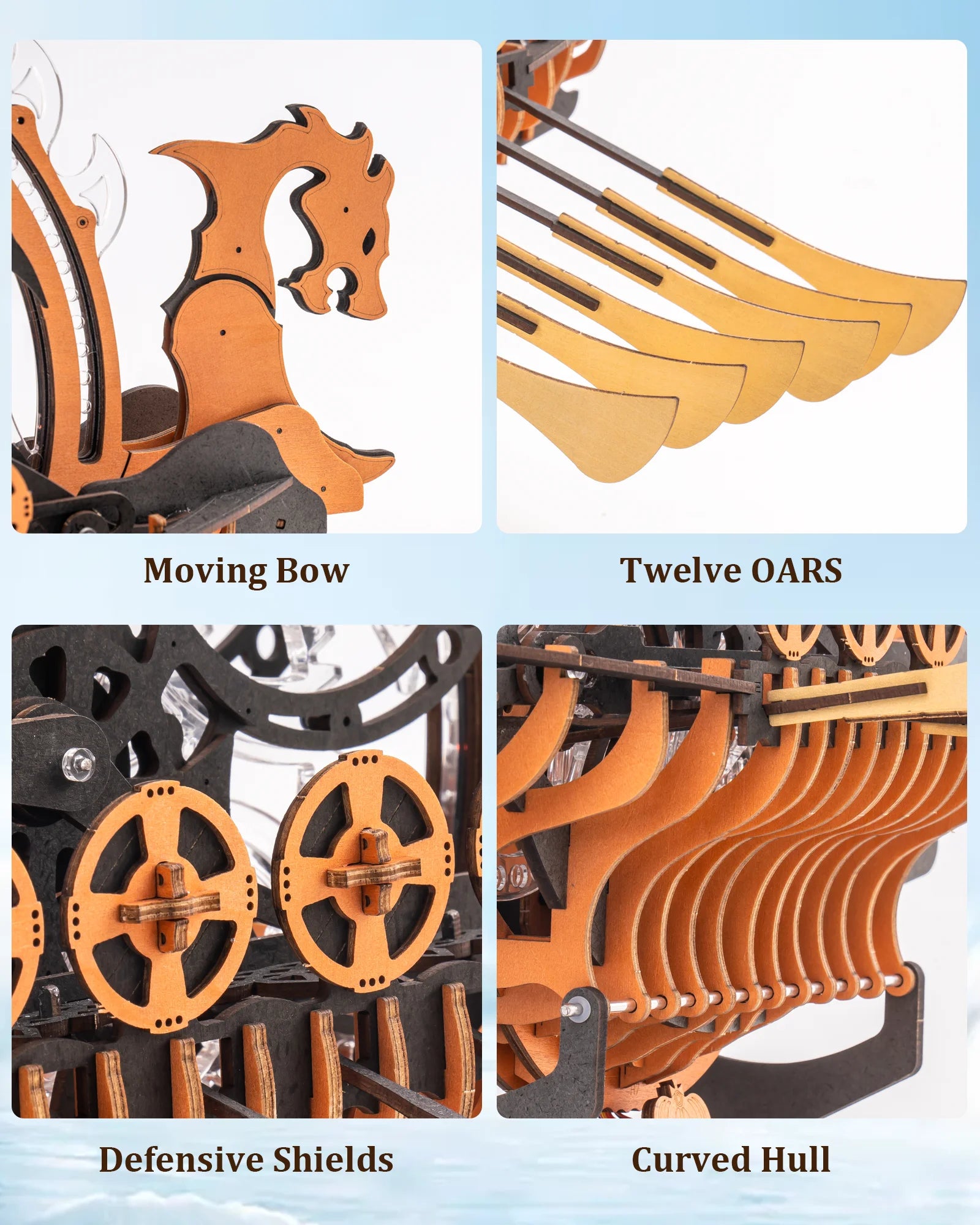 Robotime Vikingship Moveable Model - Engaging 3D Wooden Puzzle