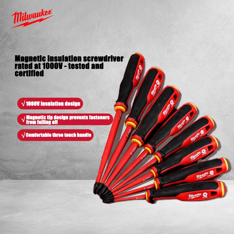 Milwaukee Insulated Magnetic Screwdriver Set – Versatile Electrician Tool