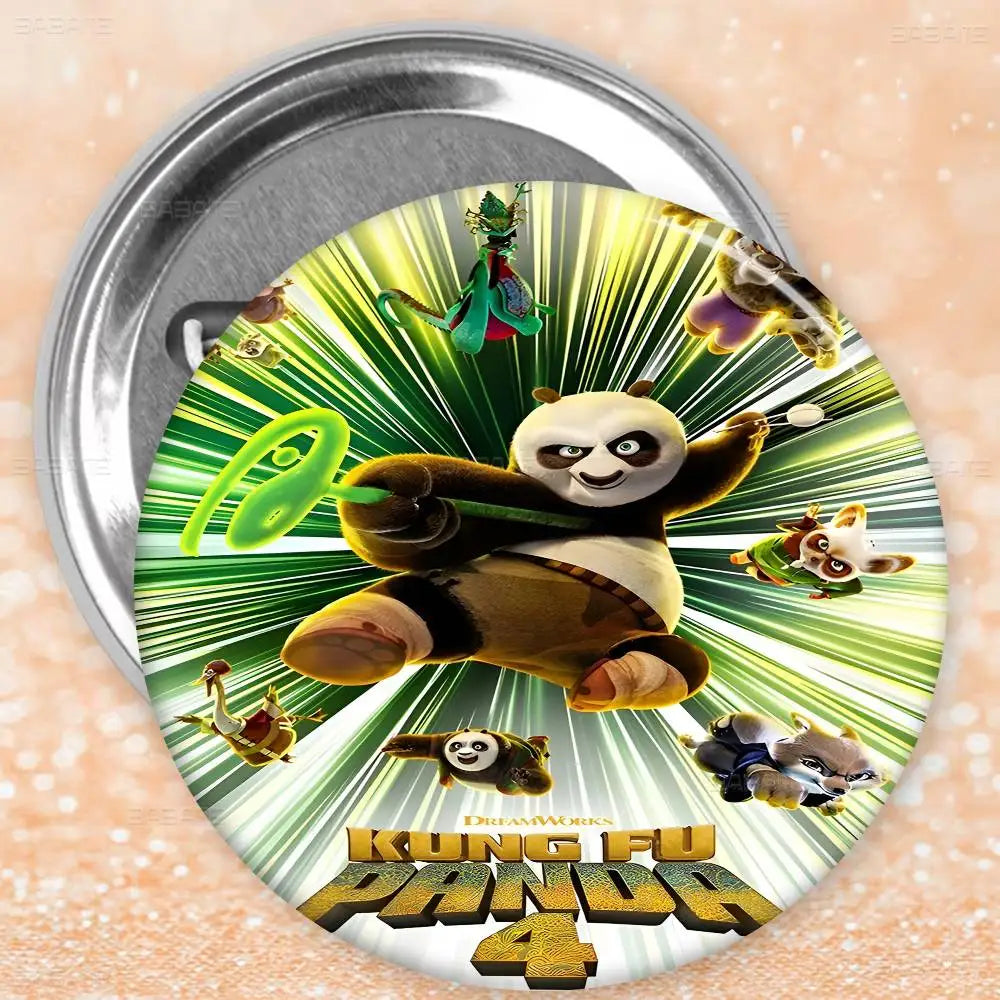 K-Kung Panda Movie Brooch | Fun Tinplate Badge for Collectors