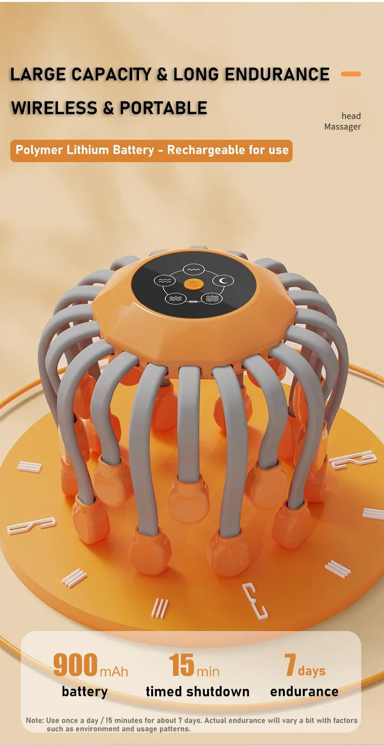 20-Head Red Light Scalp Massager – Stress Relief & Wellness