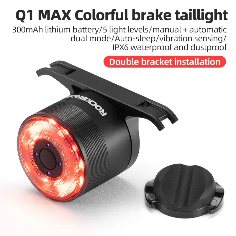 ROCKBROS Smart Brake Sensing Waterproof Bicycle Tail Light