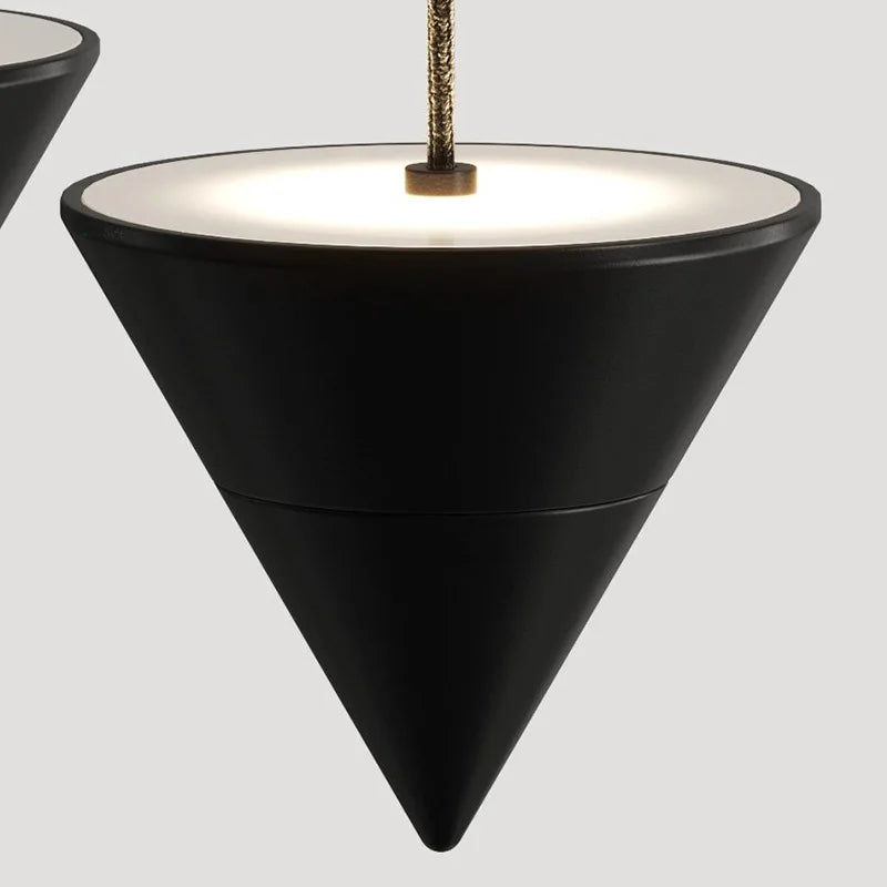 Modern Adjustable Black LED Pendant Light for Living and Dining Spaces