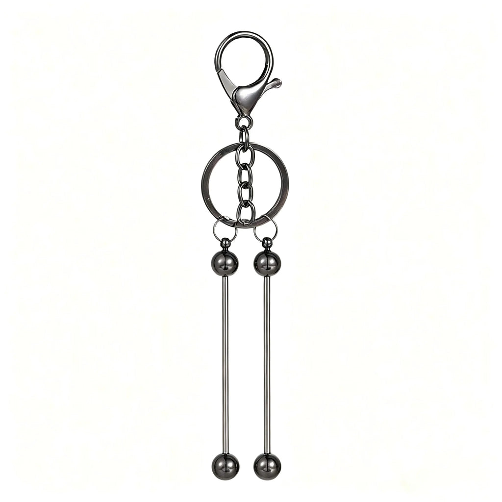 DIY Double Beadable Key Rods - 5/8/18 Pcs Stainless Steel Keychain Accessories