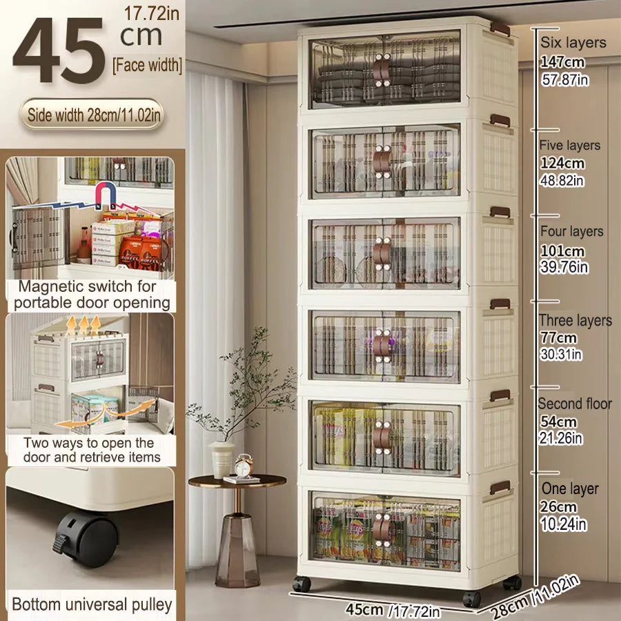 Eco-Friendly Large Capacity Folding Storage Cabinet - Space Saver