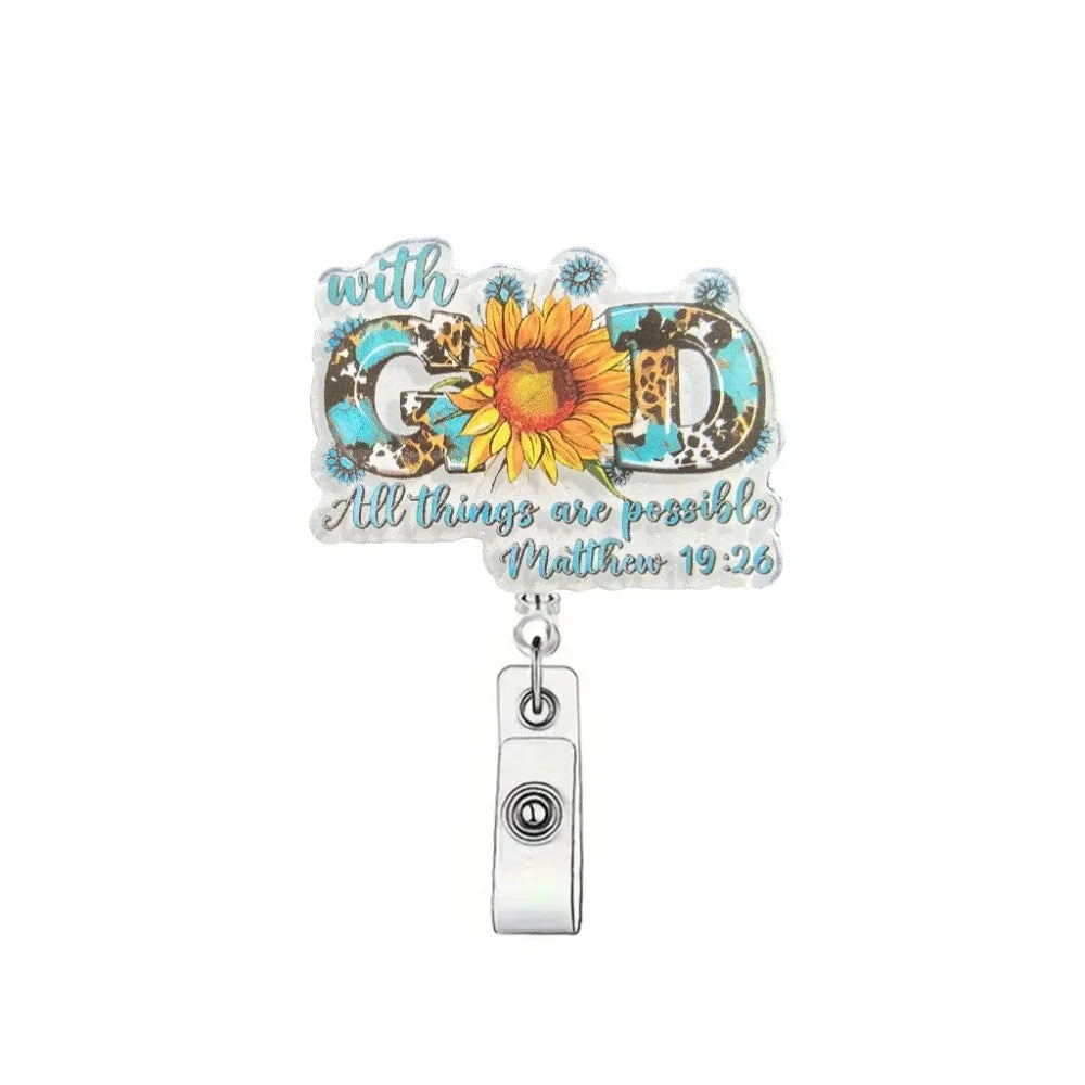 Funny Raccoon ID Badge Reel - Retractable Acrylic Clip Holder