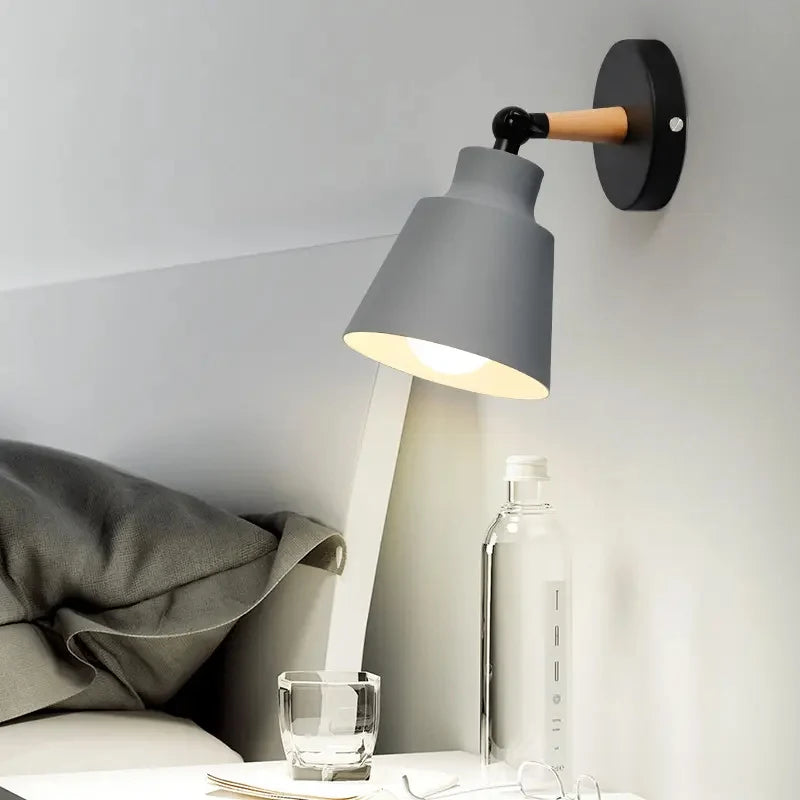 Modern Solid Wood LED Wall Lamp for Living Room & Bedroom Decor
