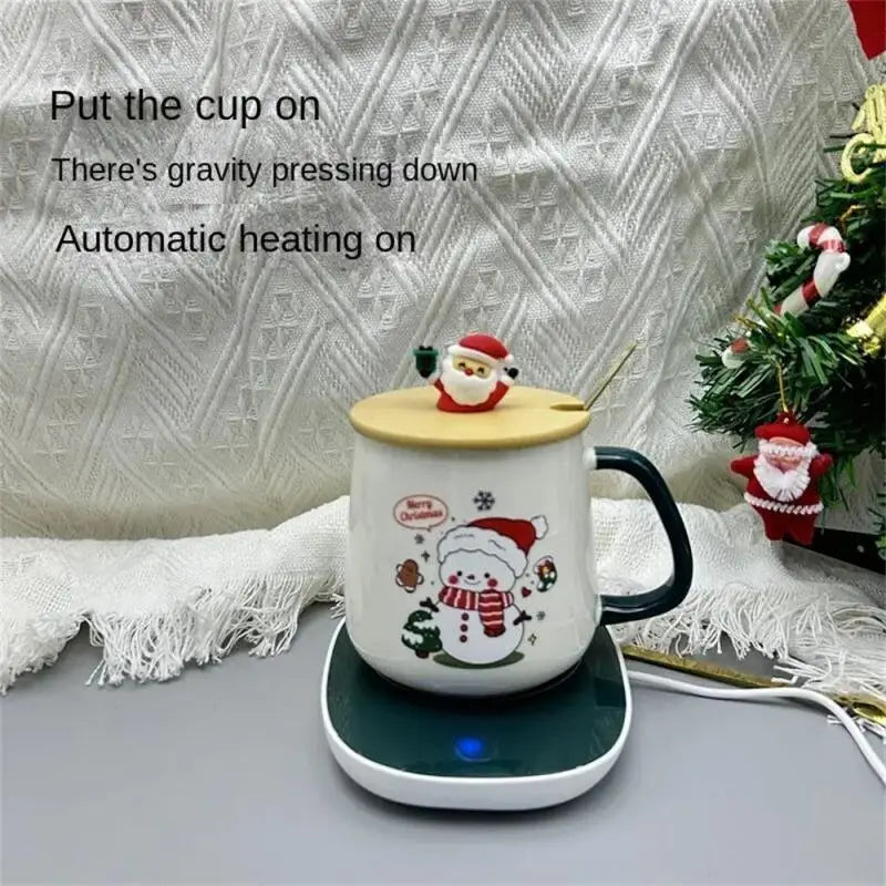 Festive Ceramic Mug Gift Set with Lid & Spoon - Perfect Christmas Present