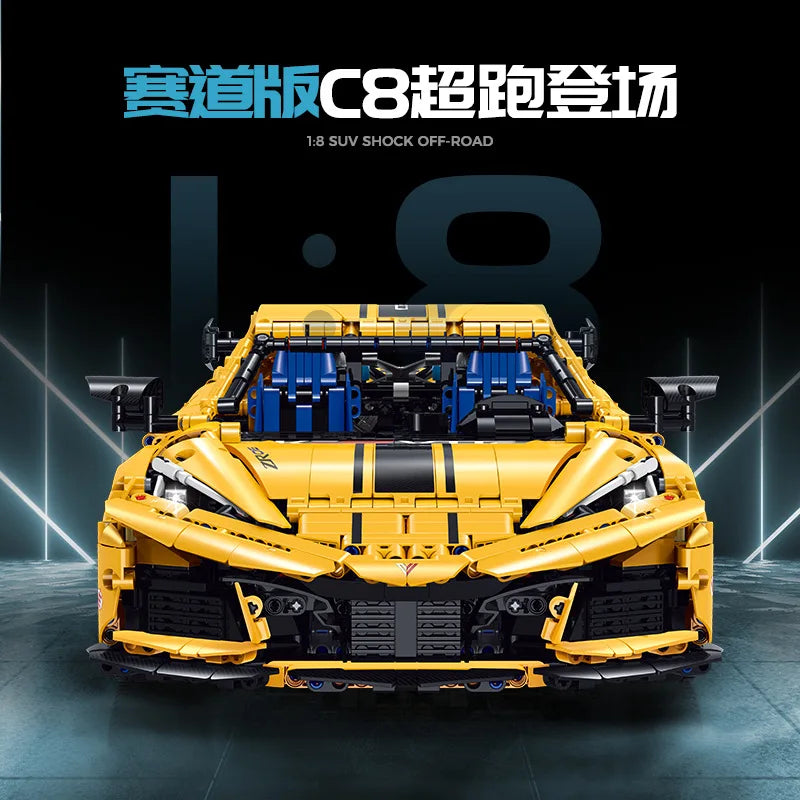 MOC Super Sport Car Building Blocks - Remote Control Hypercar Toy