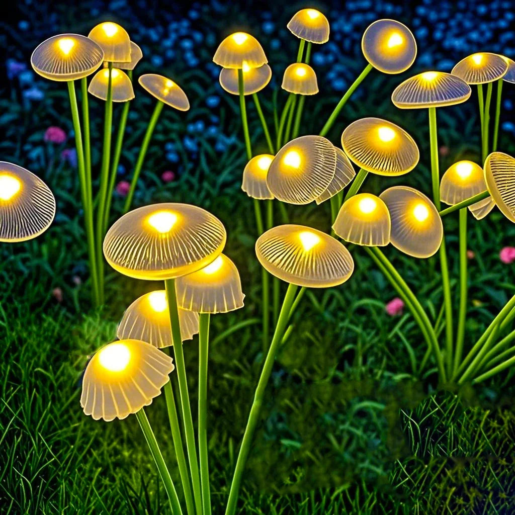 Waterproof Dual Mode LED Solar Mushroom Garden Lights for Ambiance
