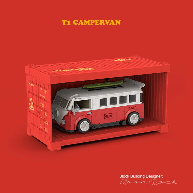 JIMITU Retro Campervan Building Blocks - Fun Mini Model Toy for Kids