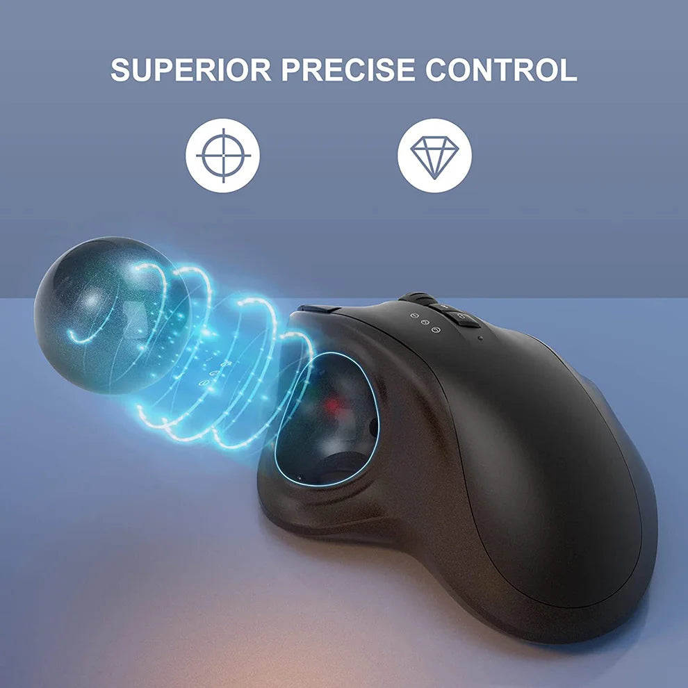 Jomaa Ergonomic Wireless Trackball Mouse - Bluetooth & 2.4G