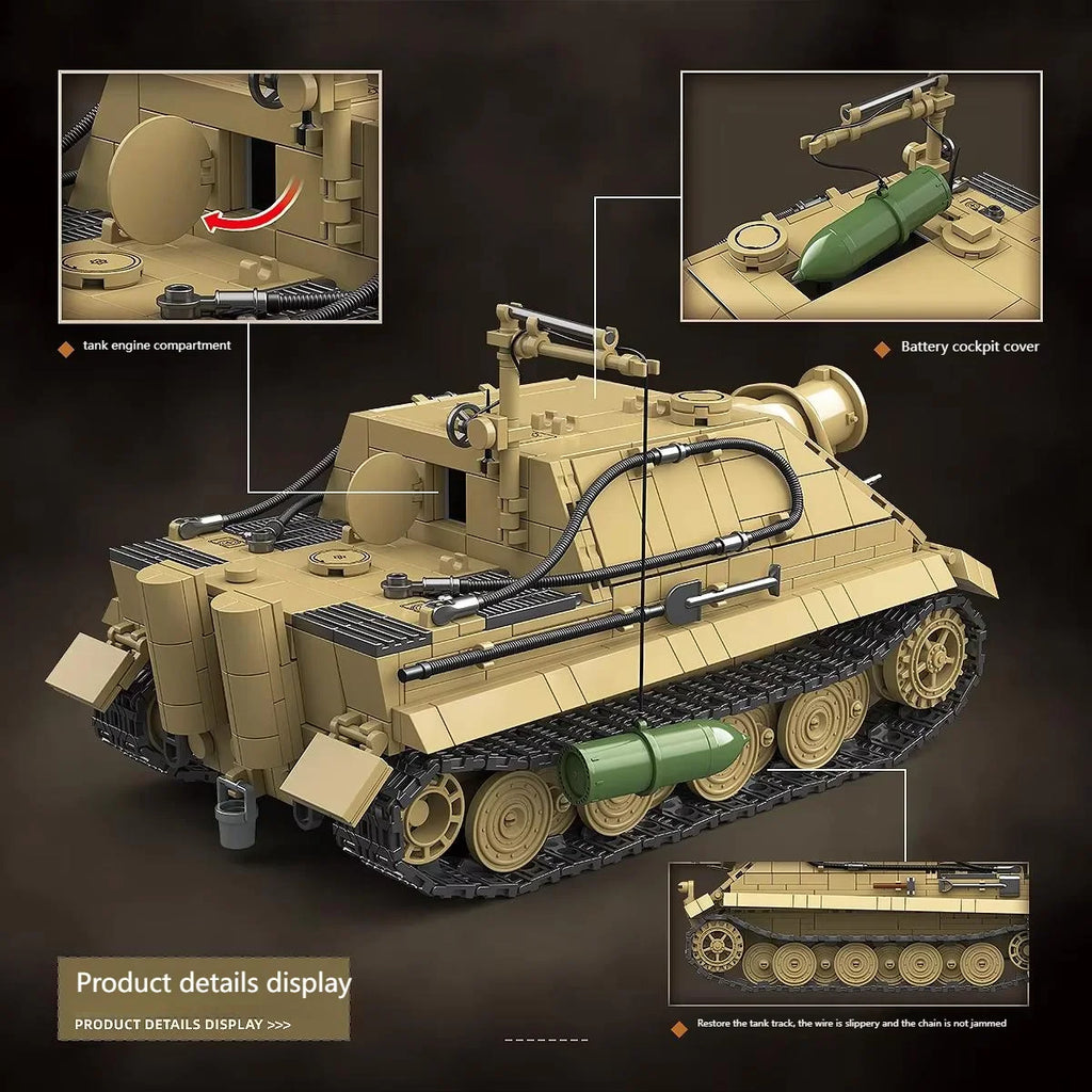 1394PCS WW2 Sturm Tiger Tank Building Blocks - Fun & Educational Toy