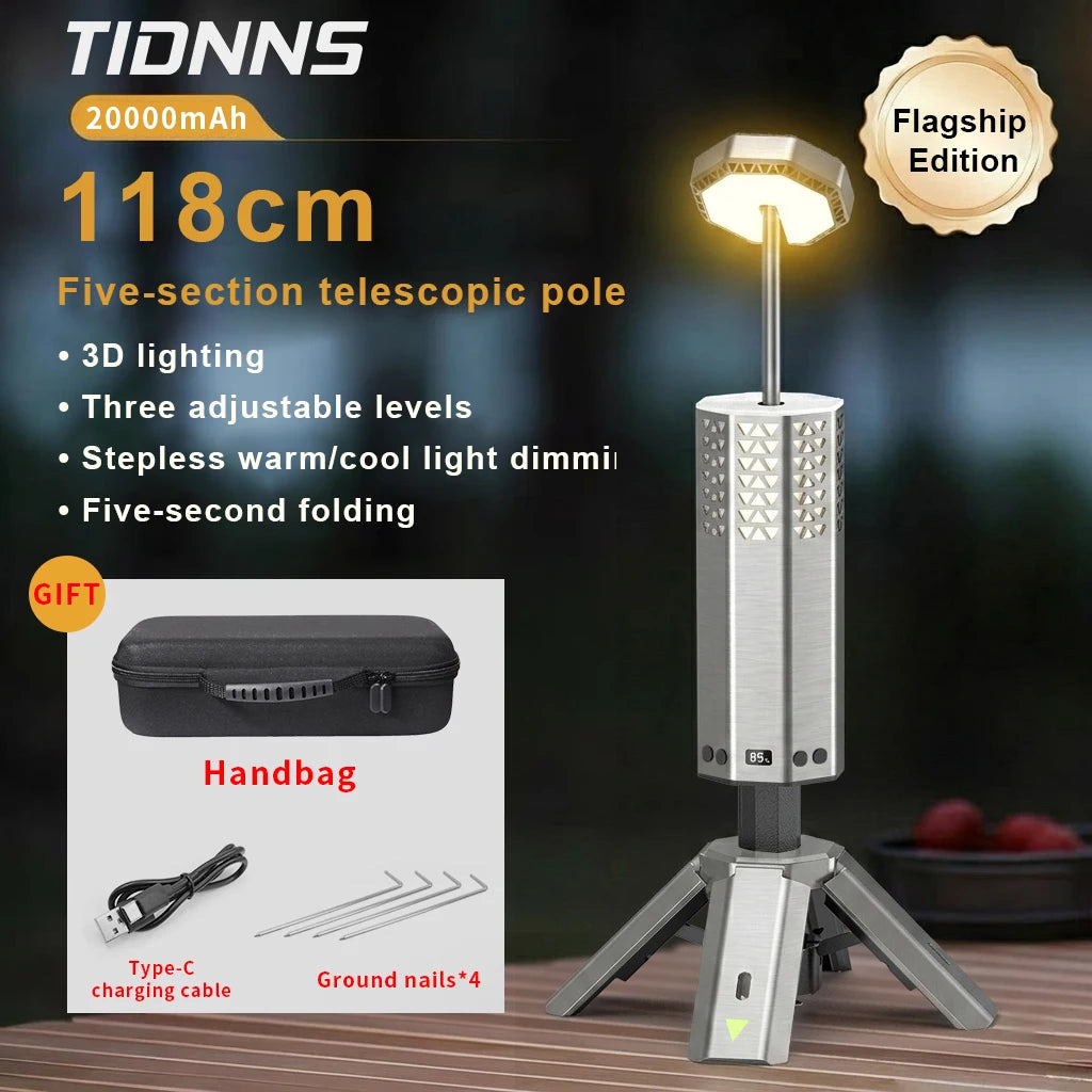 20000mAh Rechargeable LED Camping Lantern - Portable & Dimmable Light