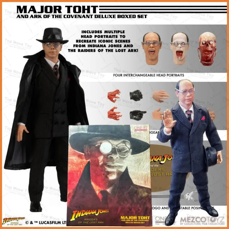 Deluxe Mezco ONE:12 Major Toht Action Figure Set - Raiders of the Lost Ark