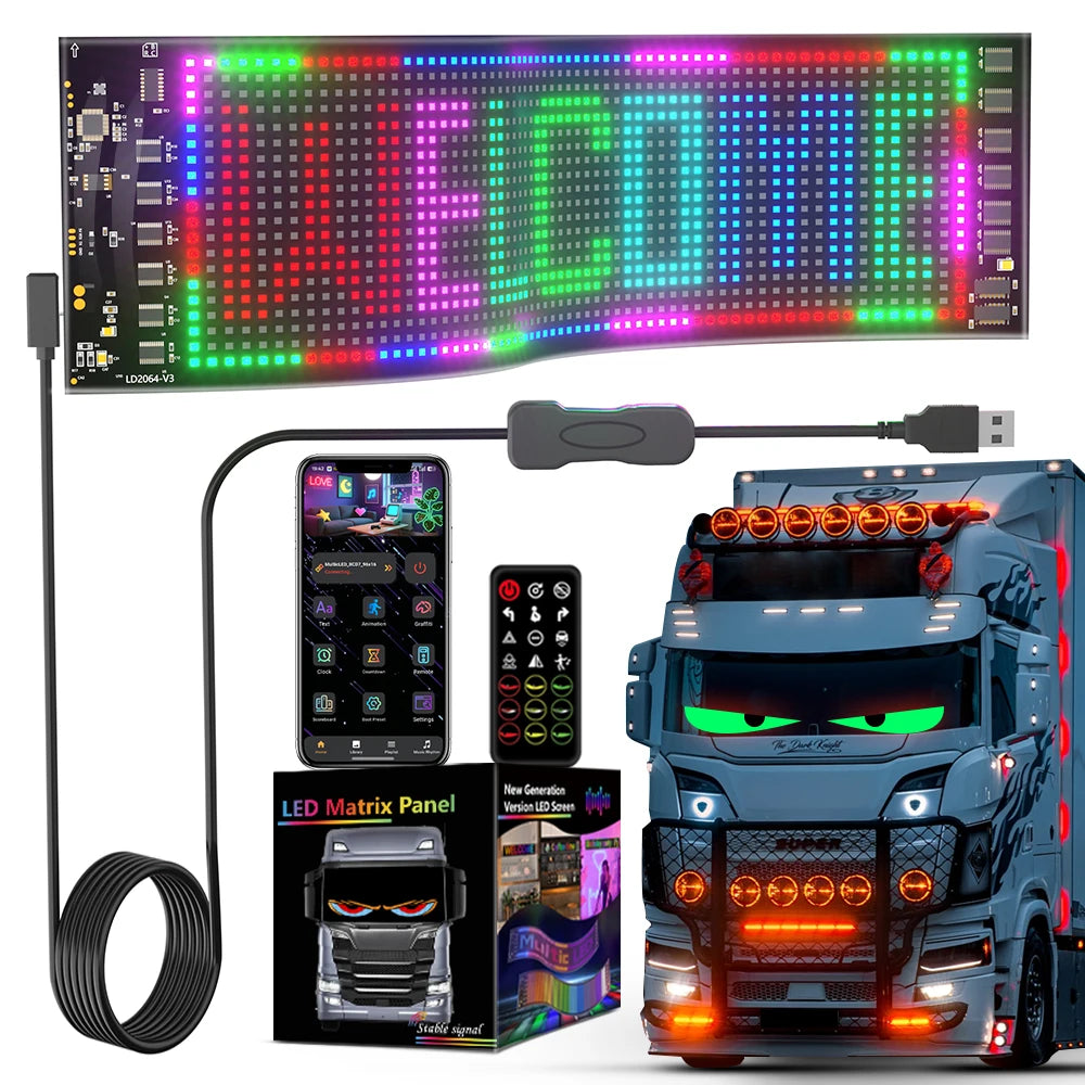 DIY Programmable LED Matrix Panel - Customizable Car Night Light