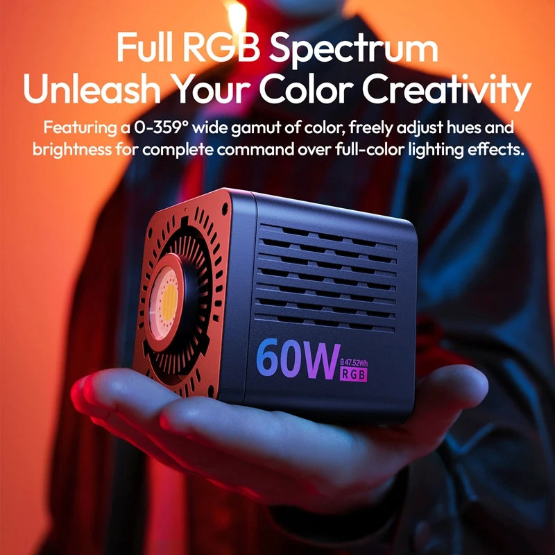 Ulanzi C60 RGB 60W Bi-Color COB Video Light for Stunning Shots