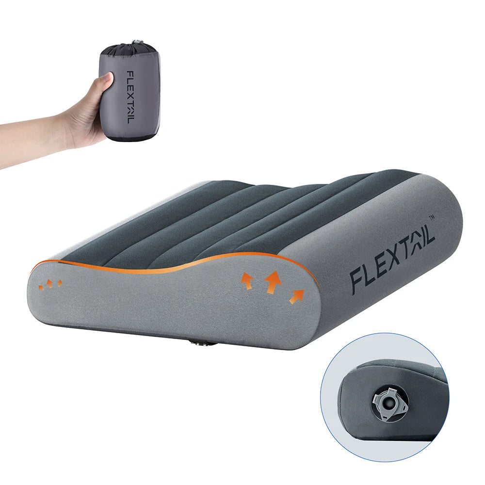FLEXTAIL Ergonomic Inflatable Camping Pillow - Lightweight & Washable