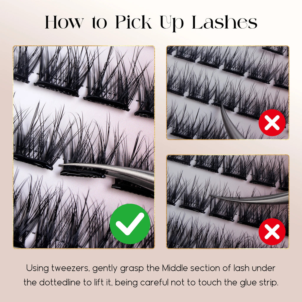 Befer No-Glue Self-Adhesive Lash Clusters - 120 Fluffy Eyelashes